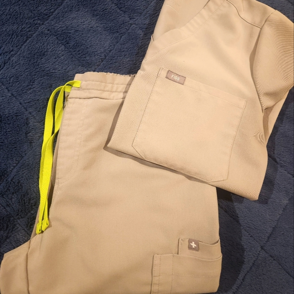 Figs Set! Slate Casma top XS Yola skinny S